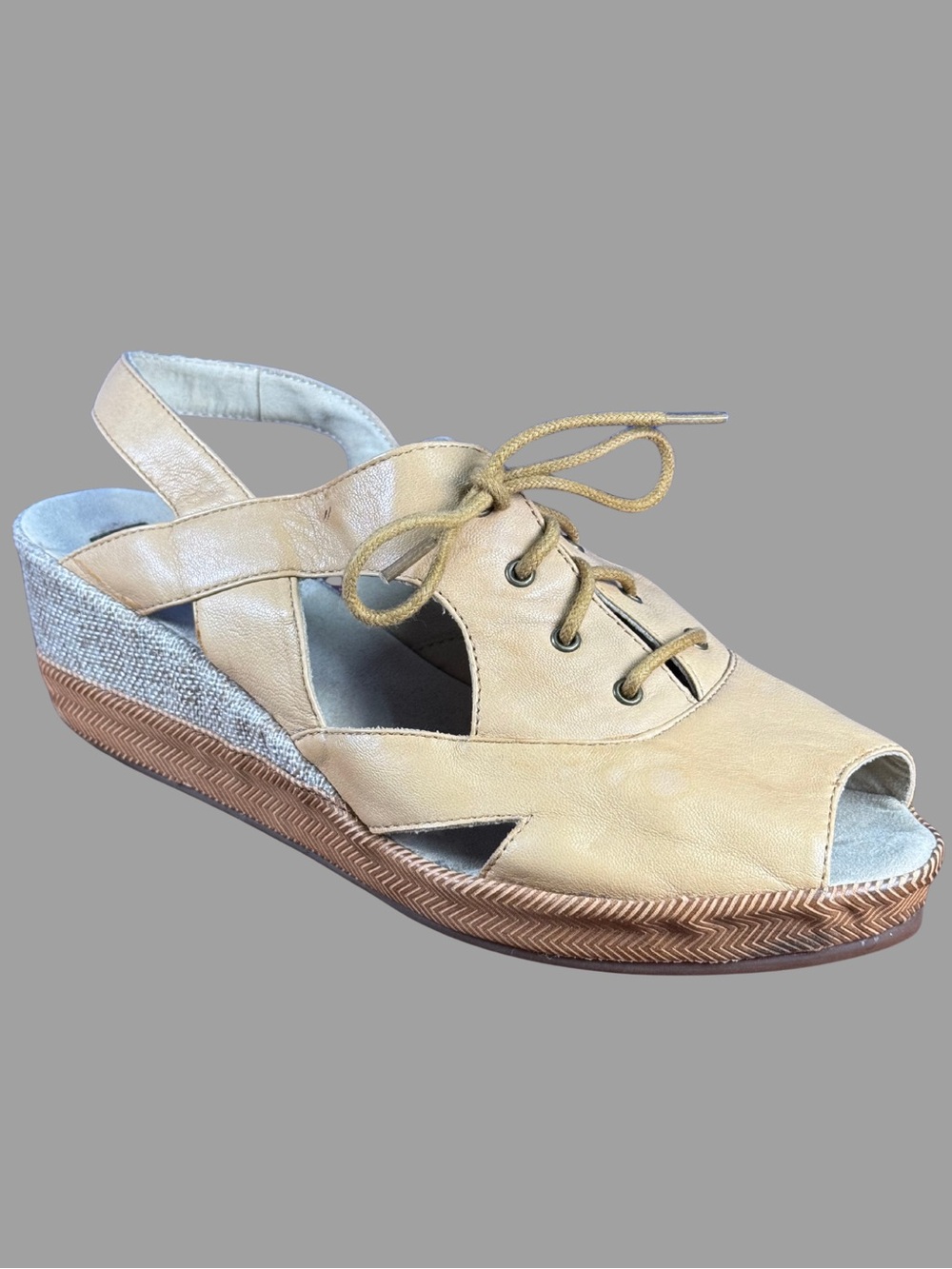 Everybody by BZ Moda Women's Cutout Lace-Up Wedge Sandals